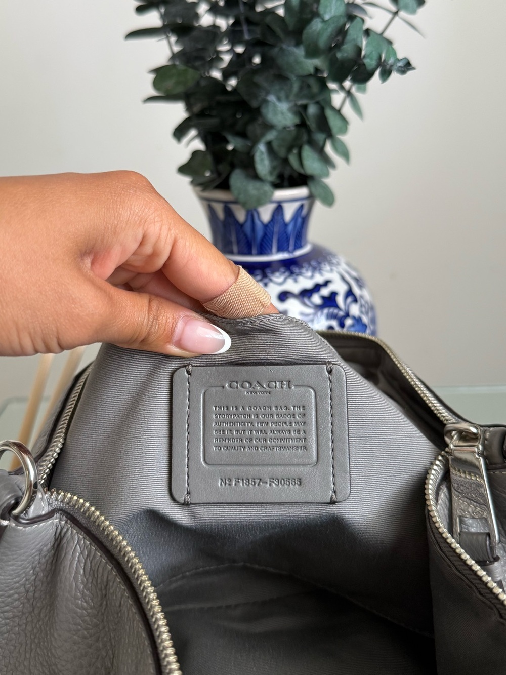 Coach Grey Ally Satchel Bag - Picture 4 of 4